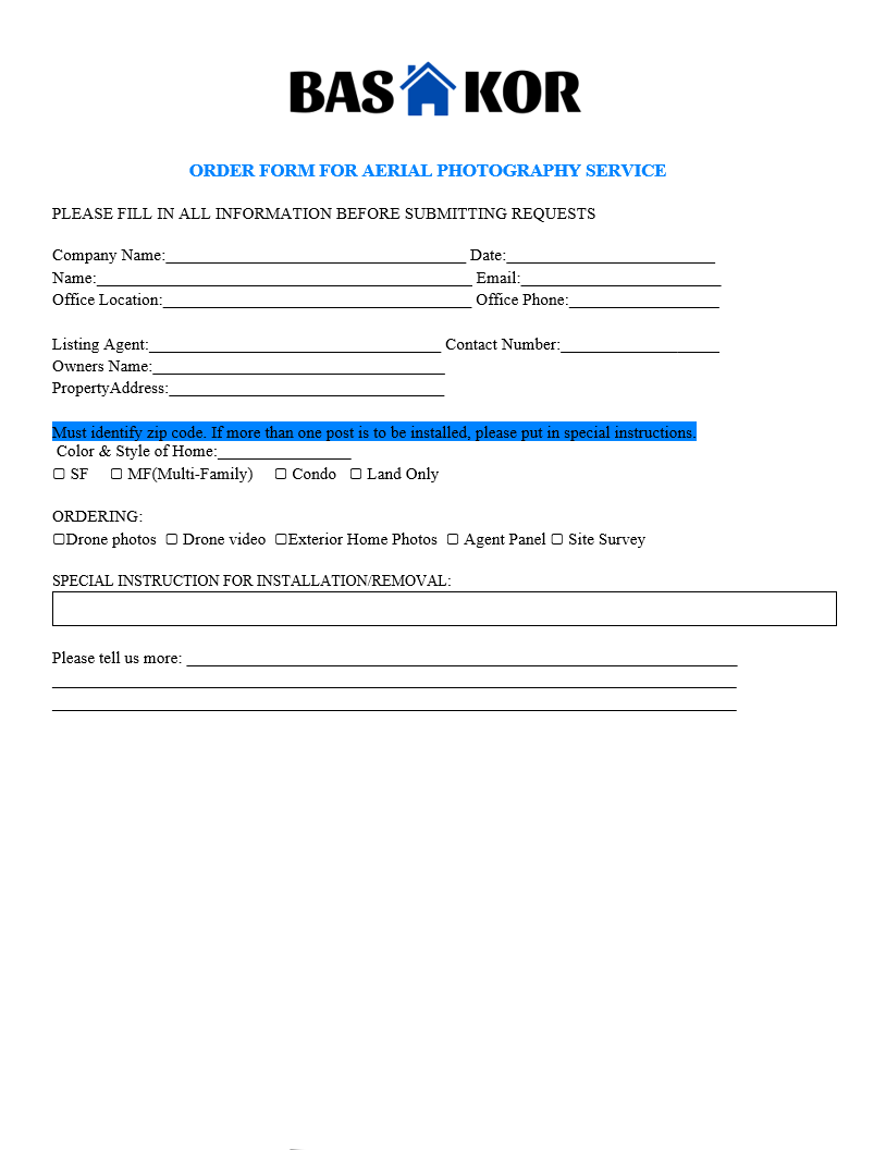 order form